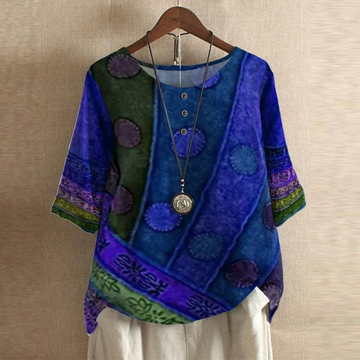 Women's Floral Button Blouse