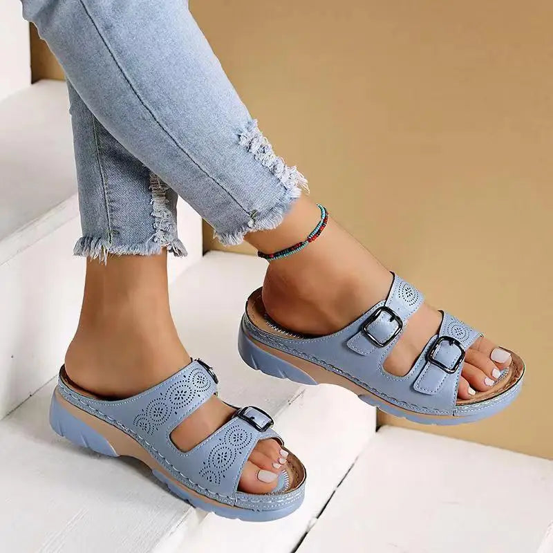 Barbara | Women's Orthopedic Leather Flip-Flops