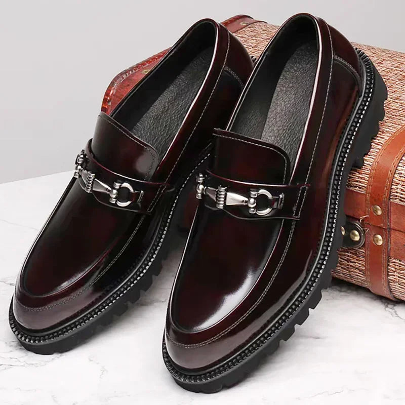 Men's Leather Loafers with Horse-Bit Detail