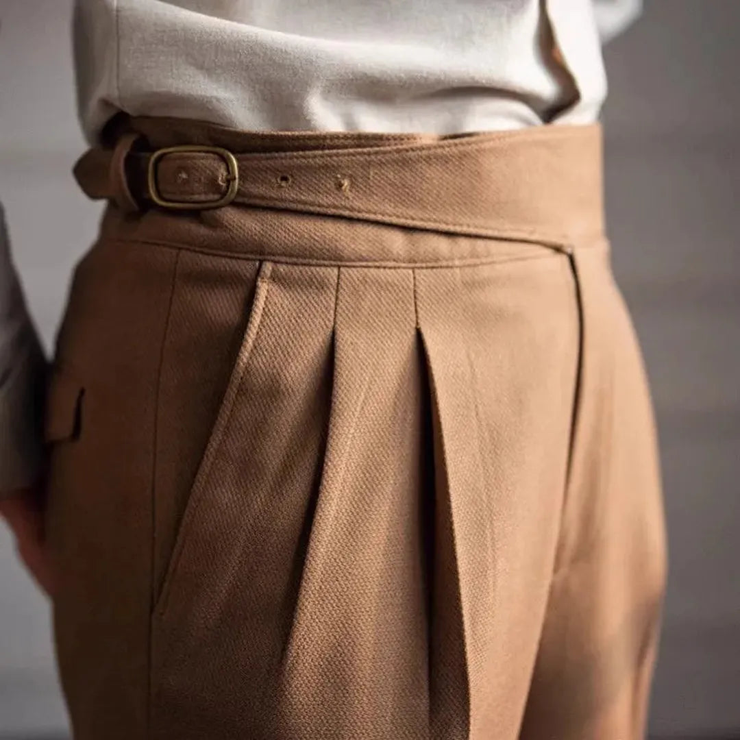 Men's Suit Pants with Adjustable Belt