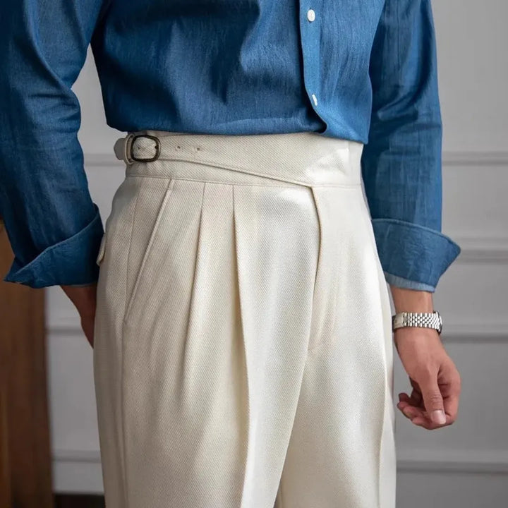 Men's Suit Pants with Adjustable Belt