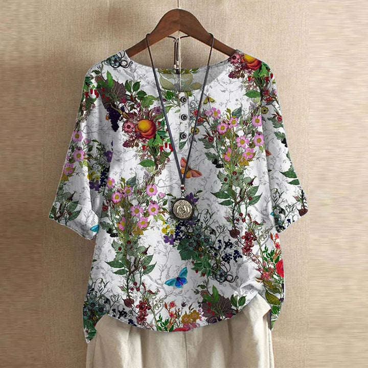 Women's Floral Button Blouse