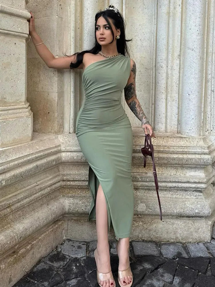 Asymmetrical Midi Wedding Dress