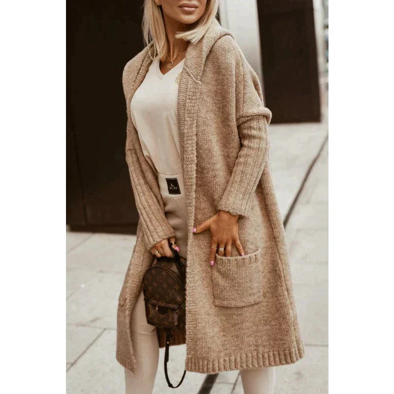 Cardigan long pour femme jusqu’aux genoux
