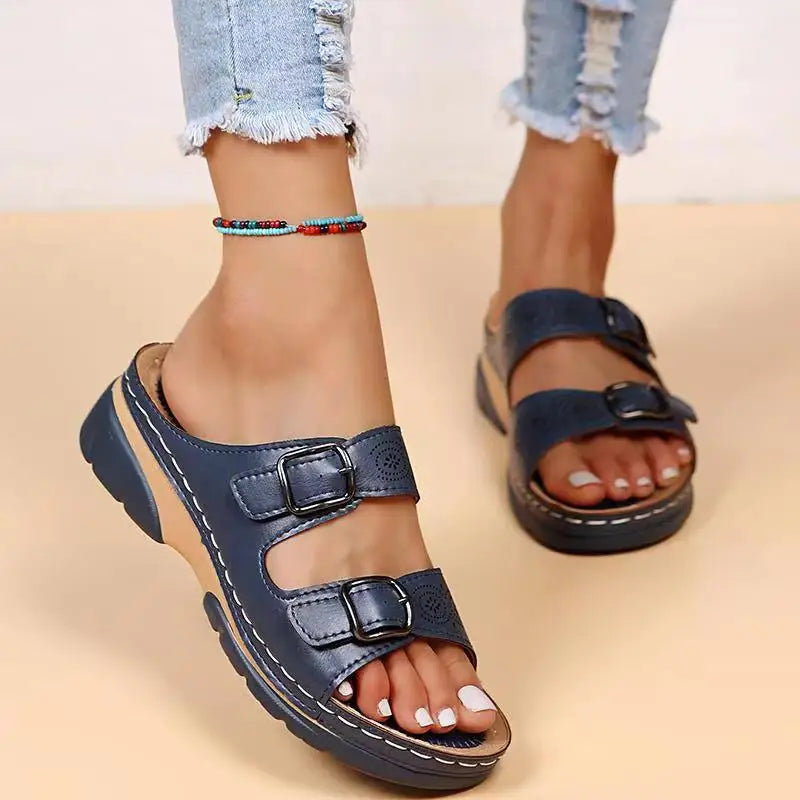 Barbara | Women's Orthopedic Leather Flip-Flops