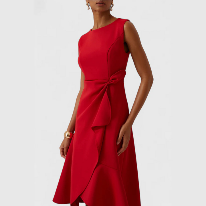 Irena | Asymmetrical Draped Midi Dress