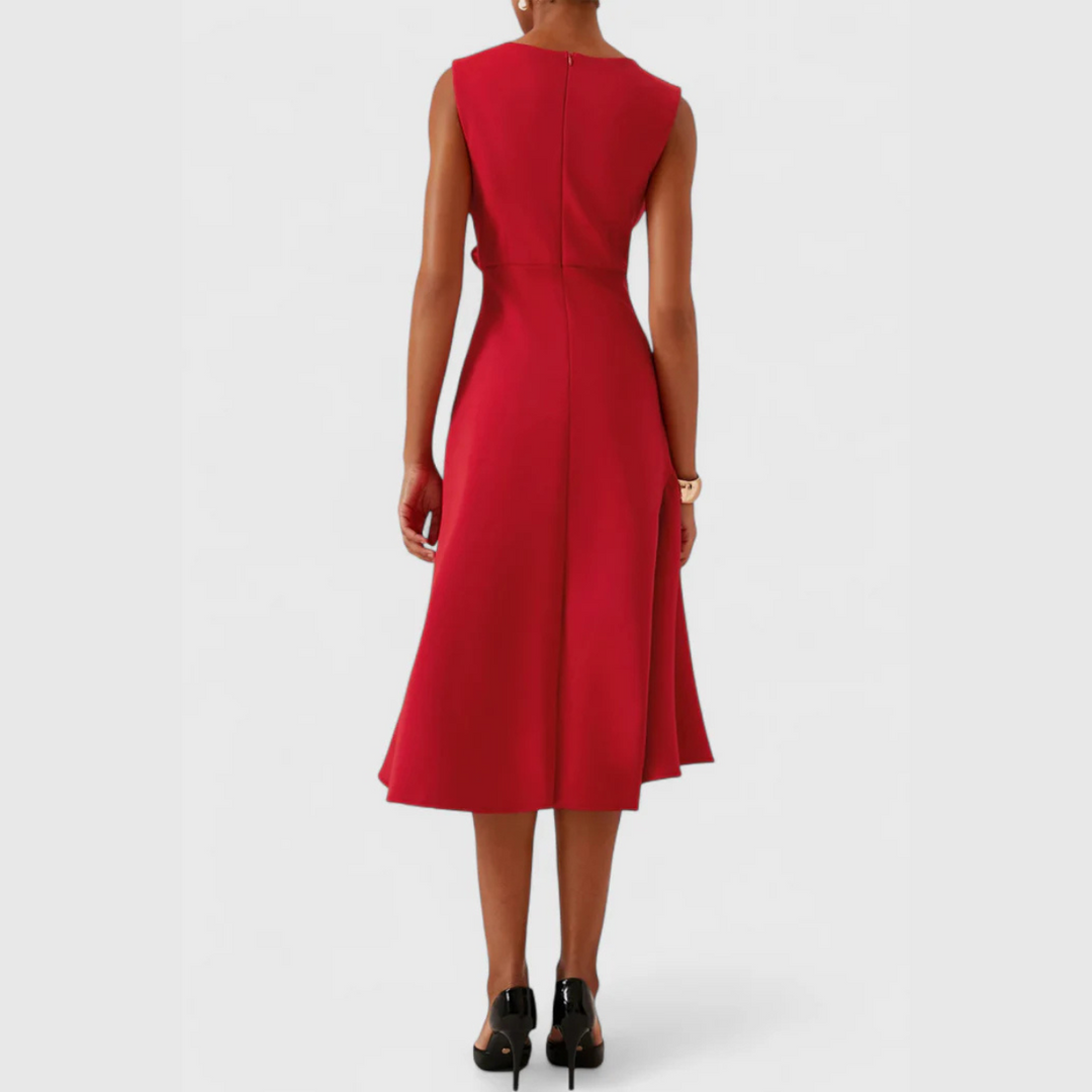 Irena | Asymmetrical Draped Midi Dress