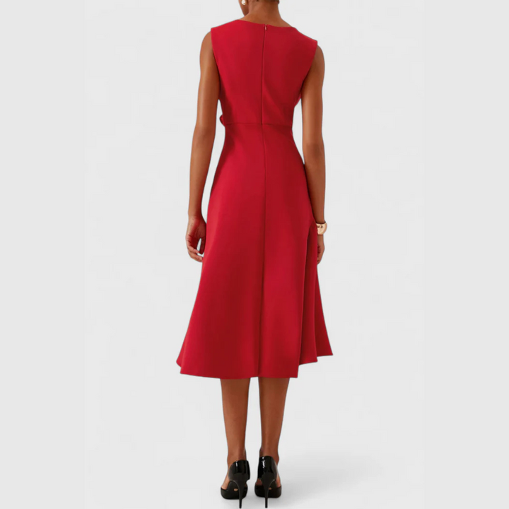 Irena | Asymmetrical Draped Midi Dress