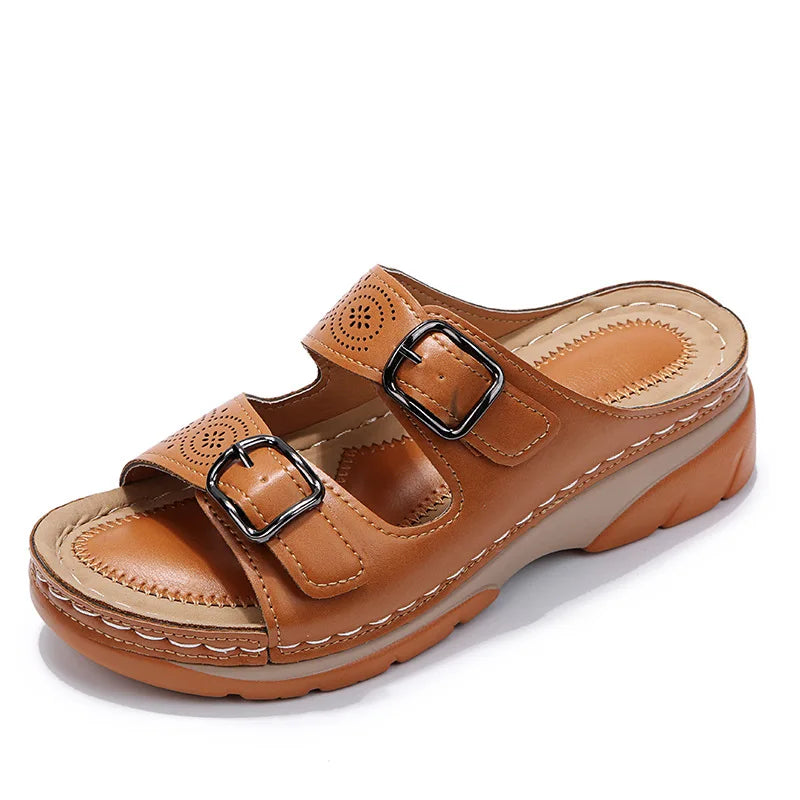Barbara | Women's Orthopedic Leather Flip-Flops