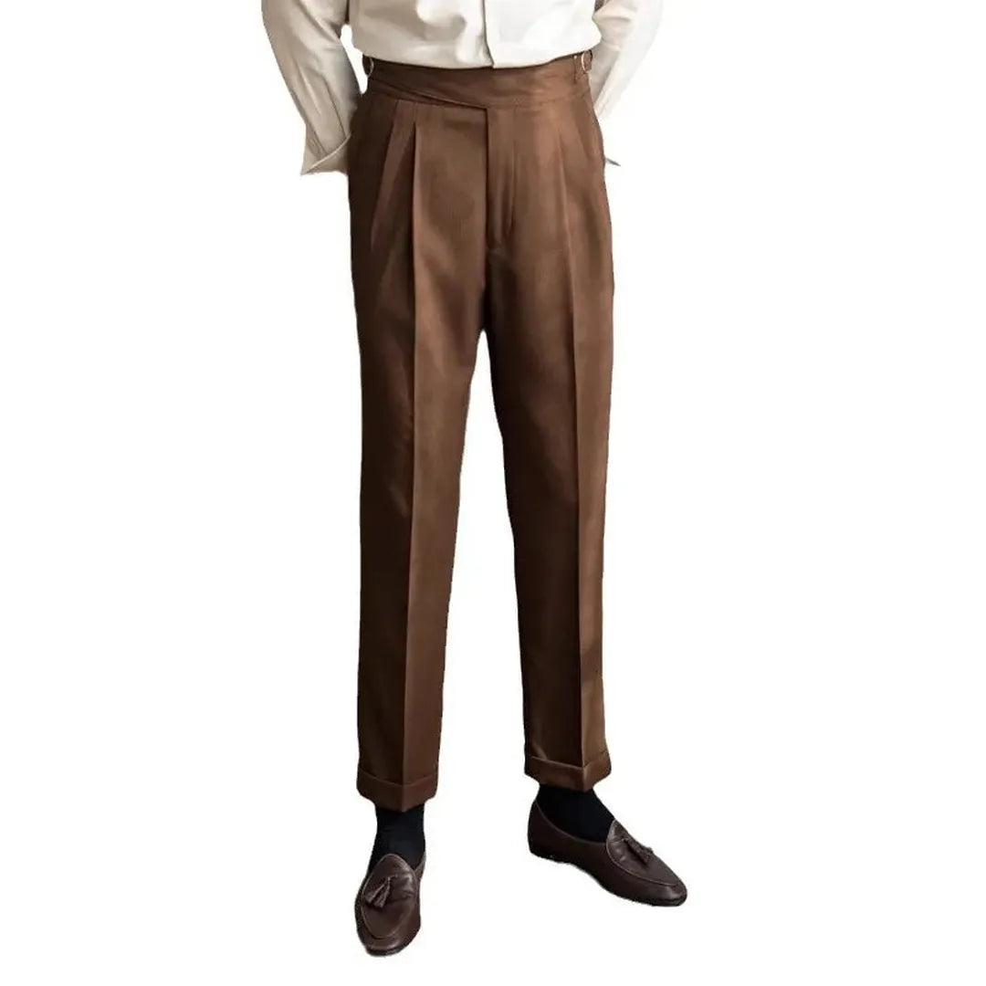 Men's Suit Pants with Adjustable Belt