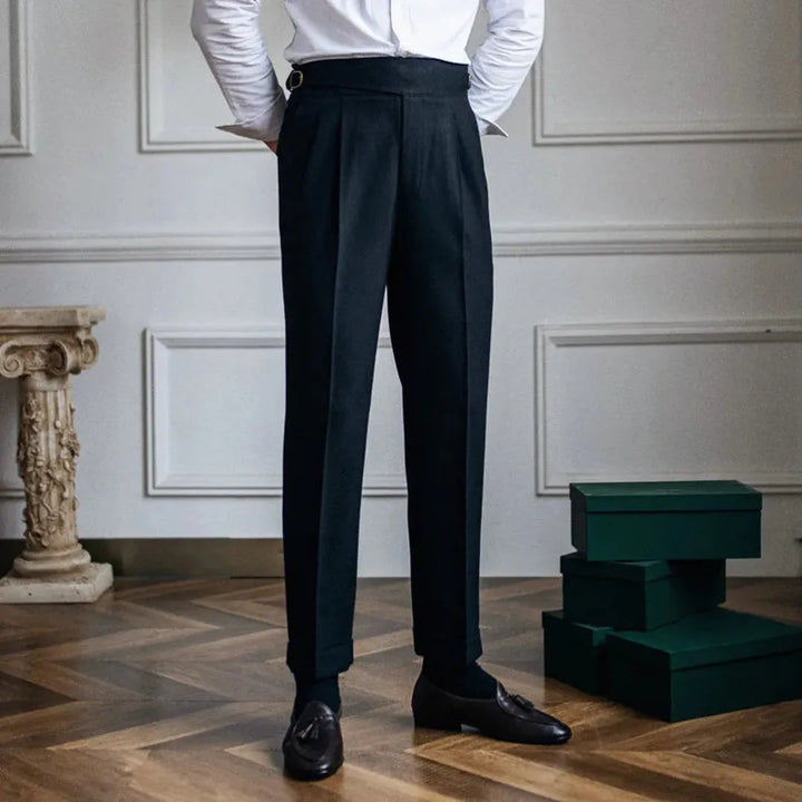 Men's Suit Pants with Adjustable Belt