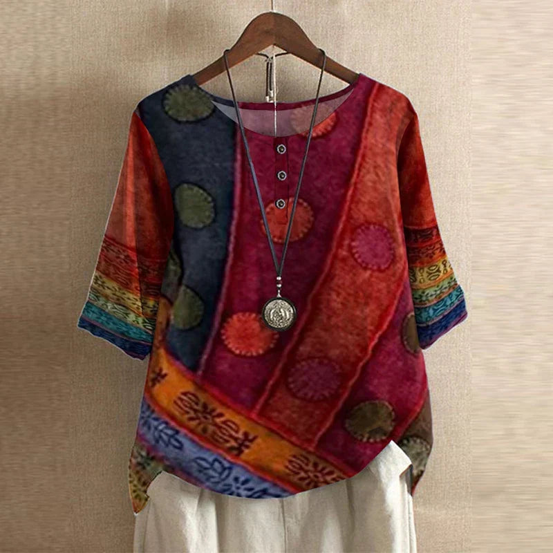 Women's Floral Button Blouse