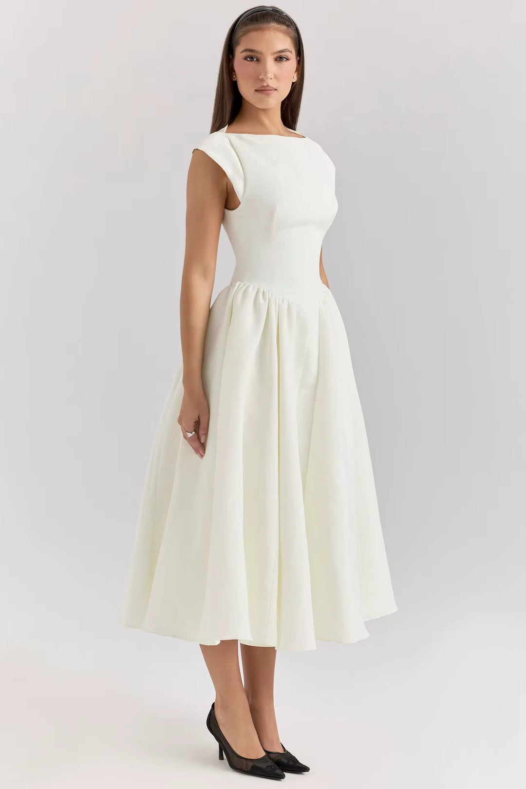 Women's Cap Sleeve Midi Dress