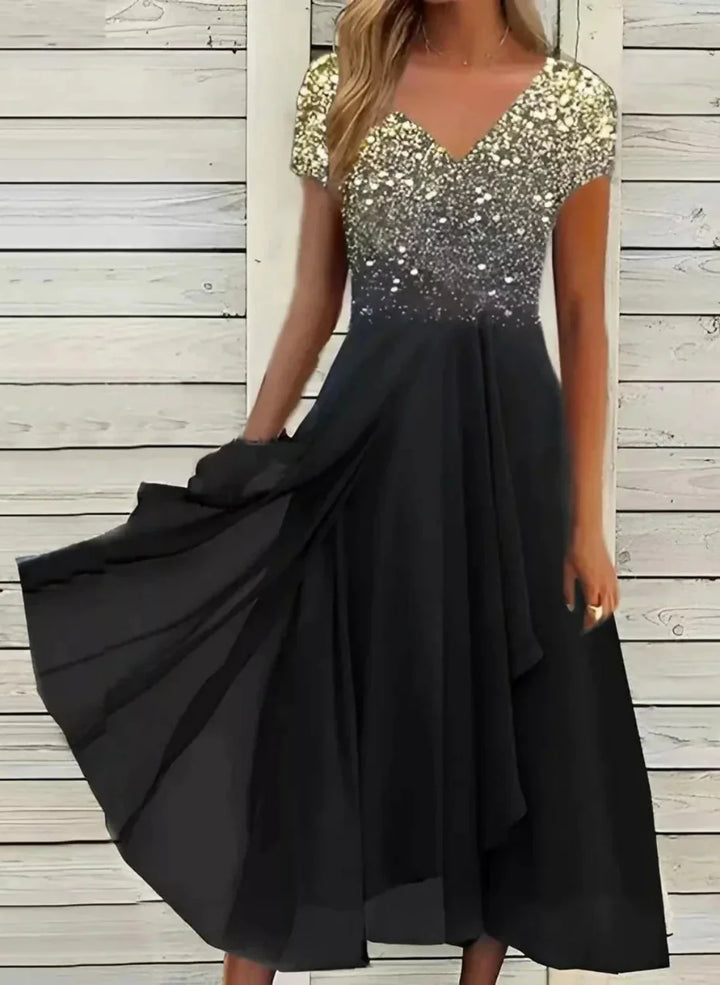 Women's Maxi Dress with Floral Pattern for Occasions