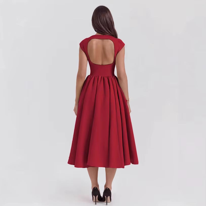 Women's Cap Sleeve Midi Dress
