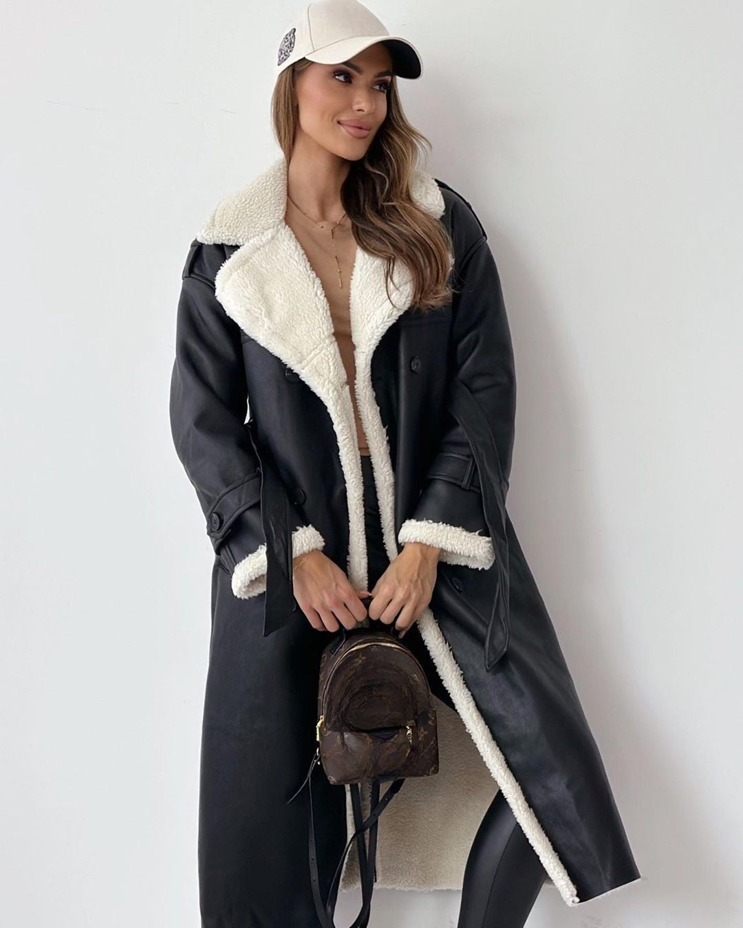 Women's Teddy Lined Double Breasted Coat