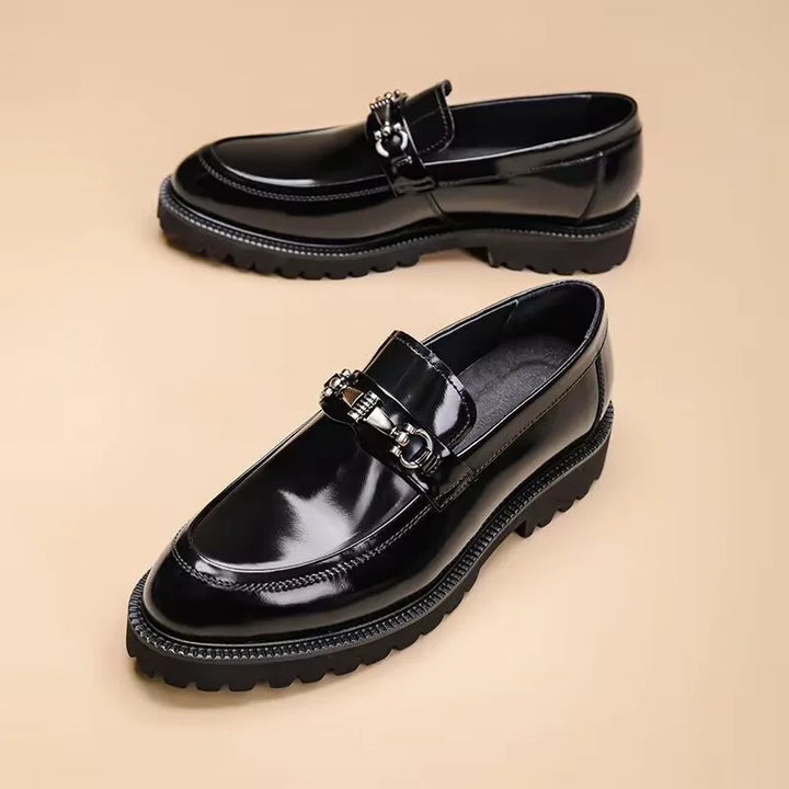 Men's Leather Loafers with Horse-Bit Detail