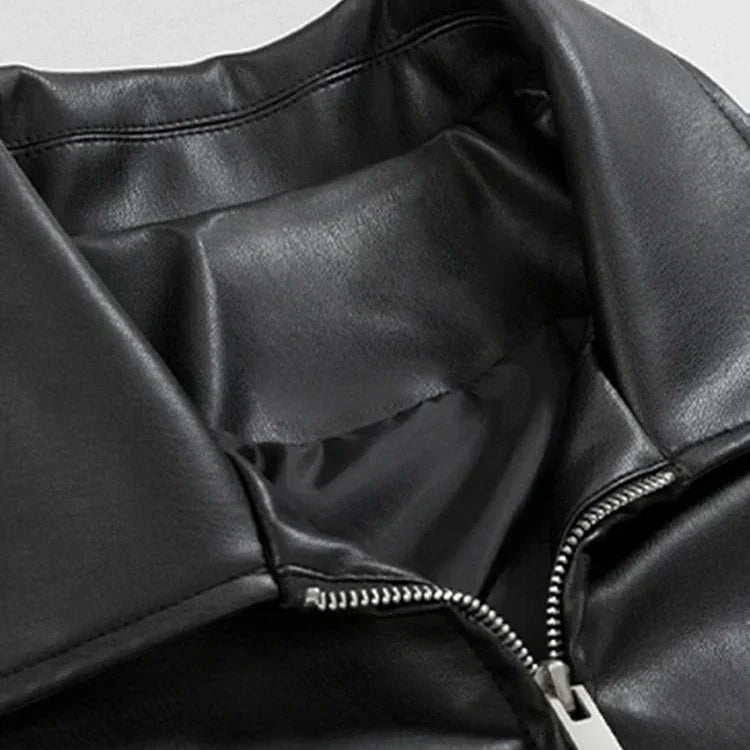 Men's Oversized Leather Bomber Jacket