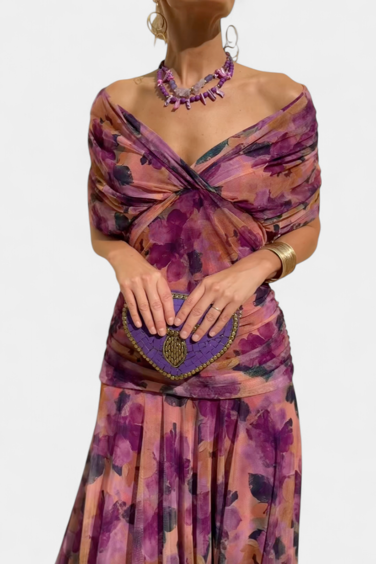 Natalia | Women's Maxi Evening Dress with Off-the-Shoulders