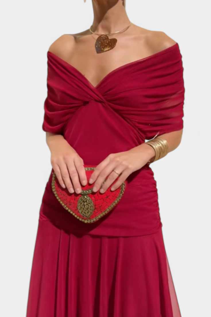 Natalia | Women's Maxi Evening Dress with Off-the-Shoulders