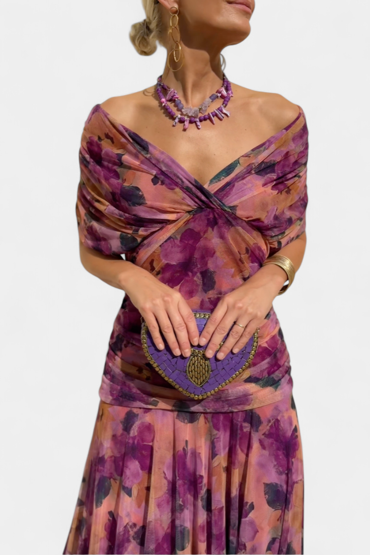 Natalia | Women's Maxi Evening Dress with Off-the-Shoulders