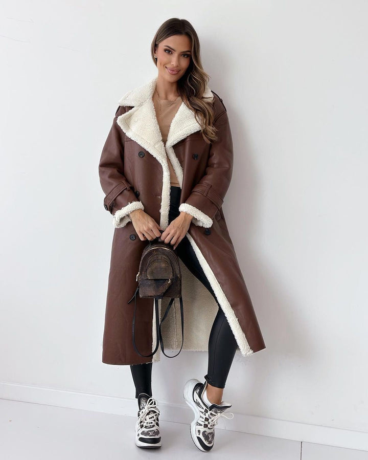 Women's Teddy Lined Double Breasted Coat