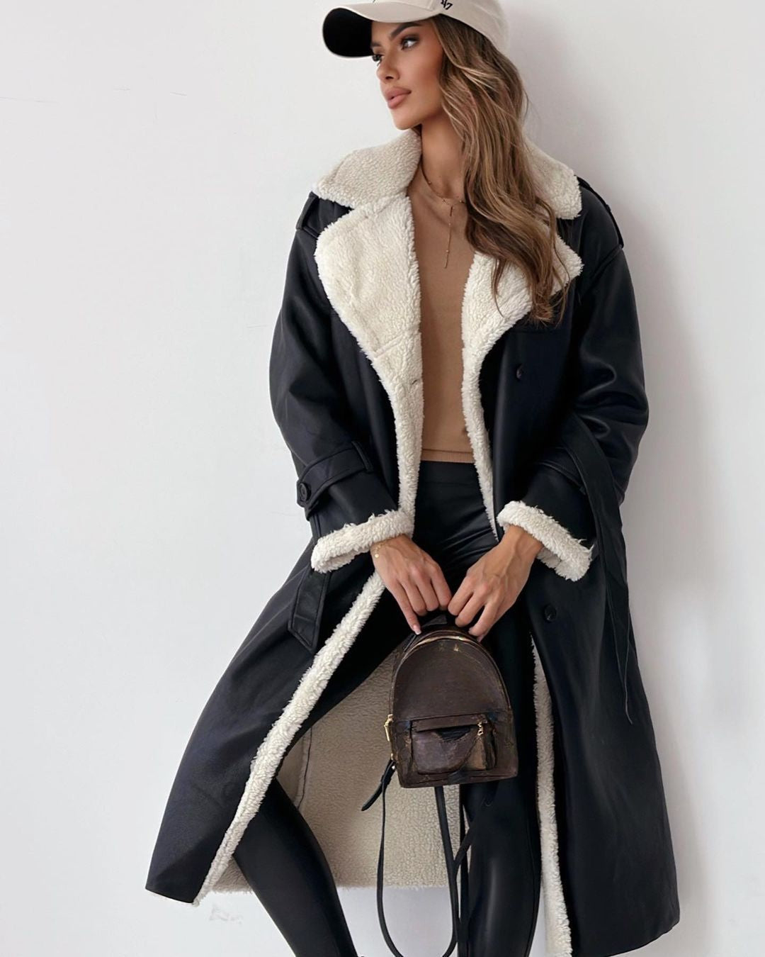 Women's Teddy Lined Double Breasted Coat