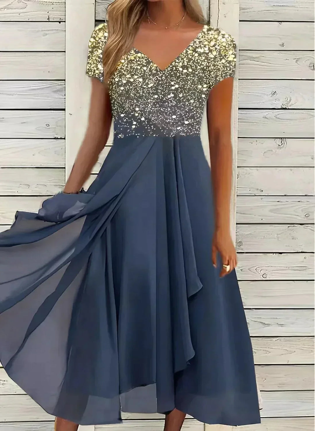 Women's Maxi Dress with Floral Pattern for Occasions