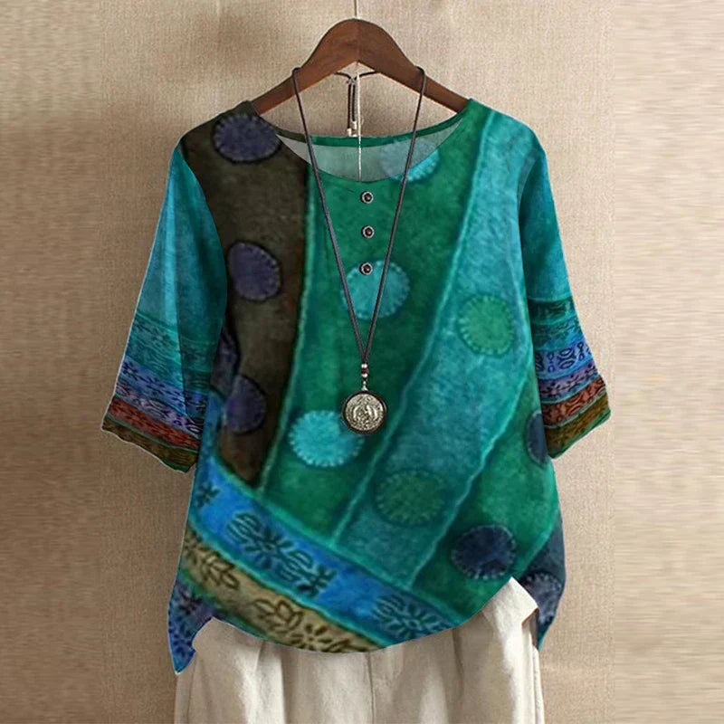 Women's Floral Button Blouse