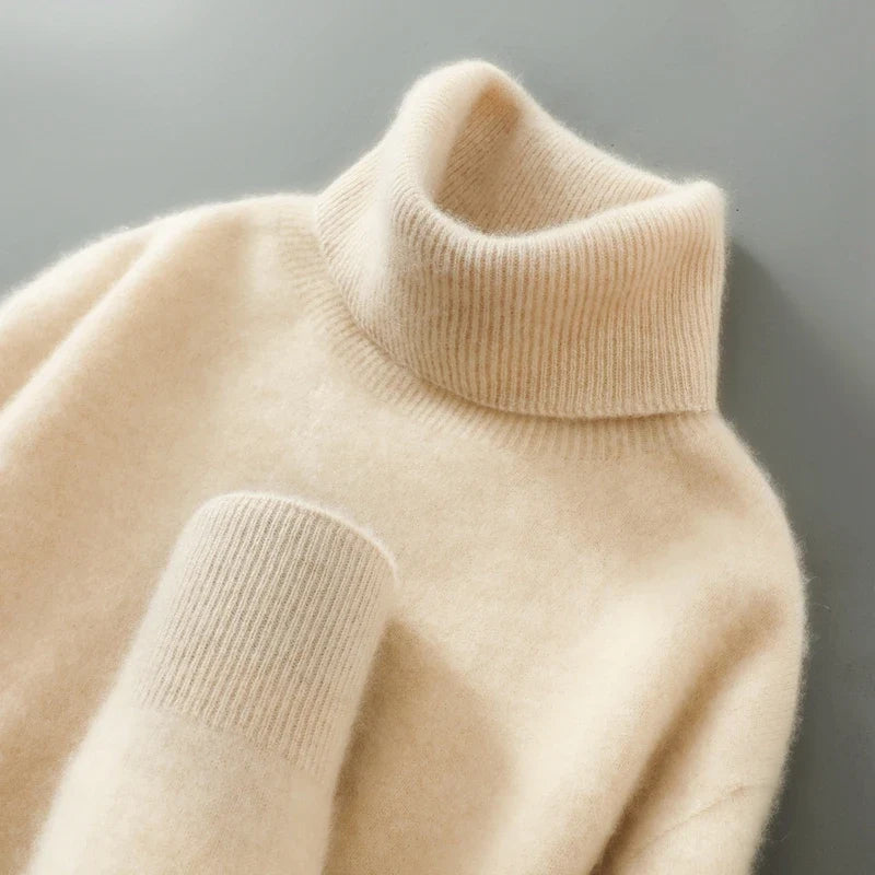 Women's Merino Wool Turtleneck Sweater