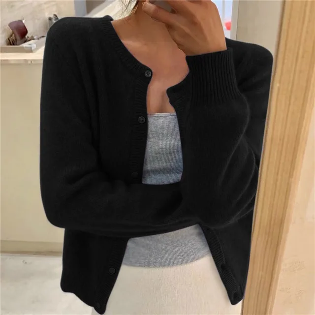 Women's Cropped Knit Cardigan