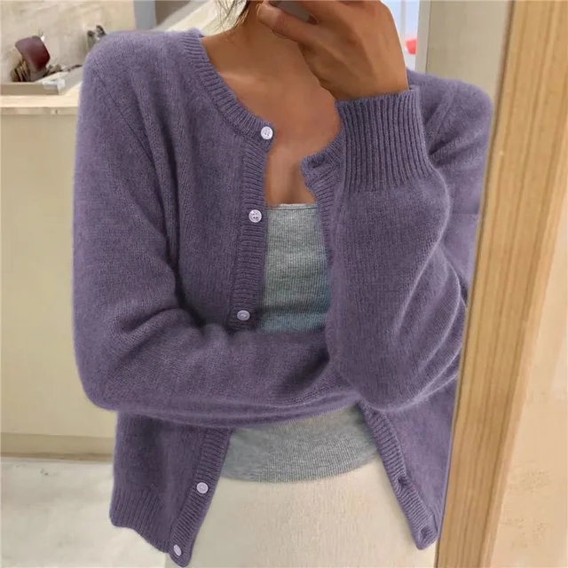 Women's Cropped Knit Cardigan