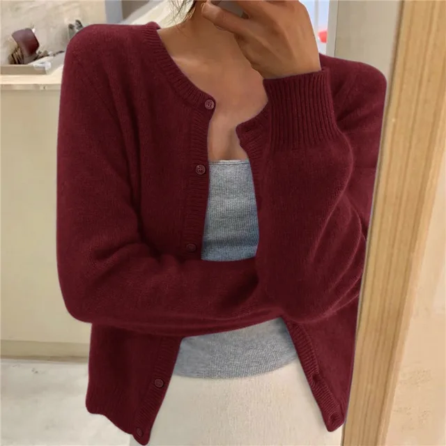 Women's Cropped Knit Cardigan