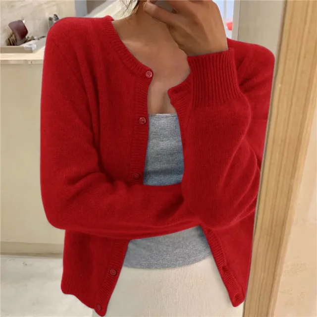 Women's Cropped Knit Cardigan