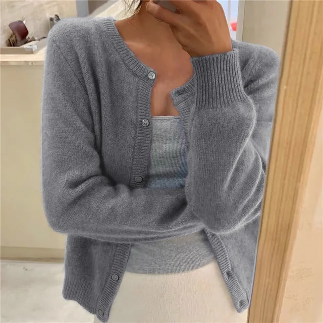 Women's Cropped Knit Cardigan