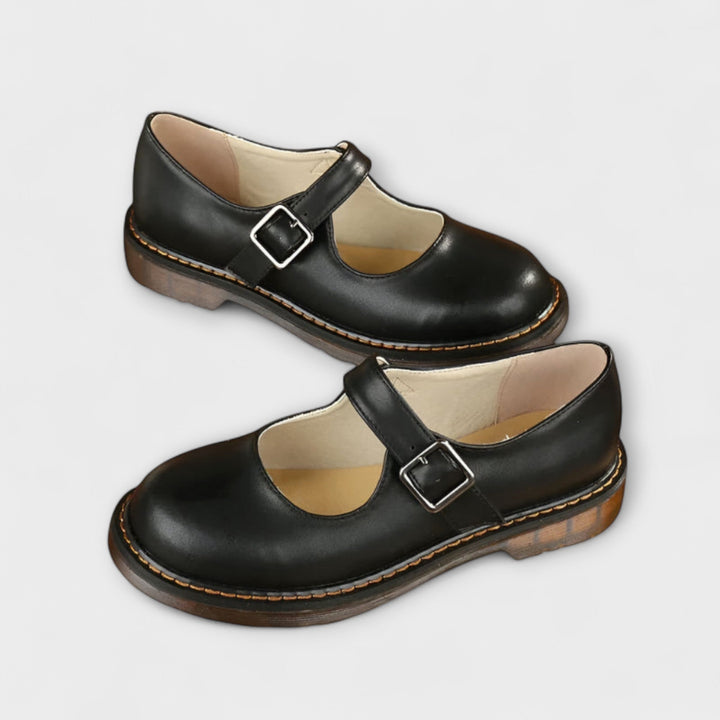 Women's Mary Jane Flat Shoes with Buckle Strap