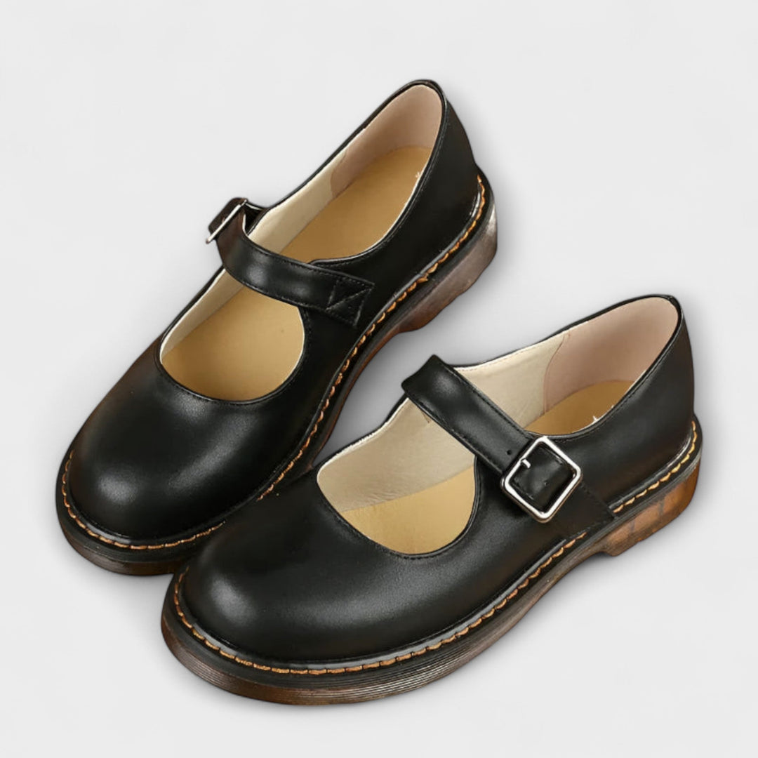 Women's Mary Jane Flat Shoes with Buckle Strap