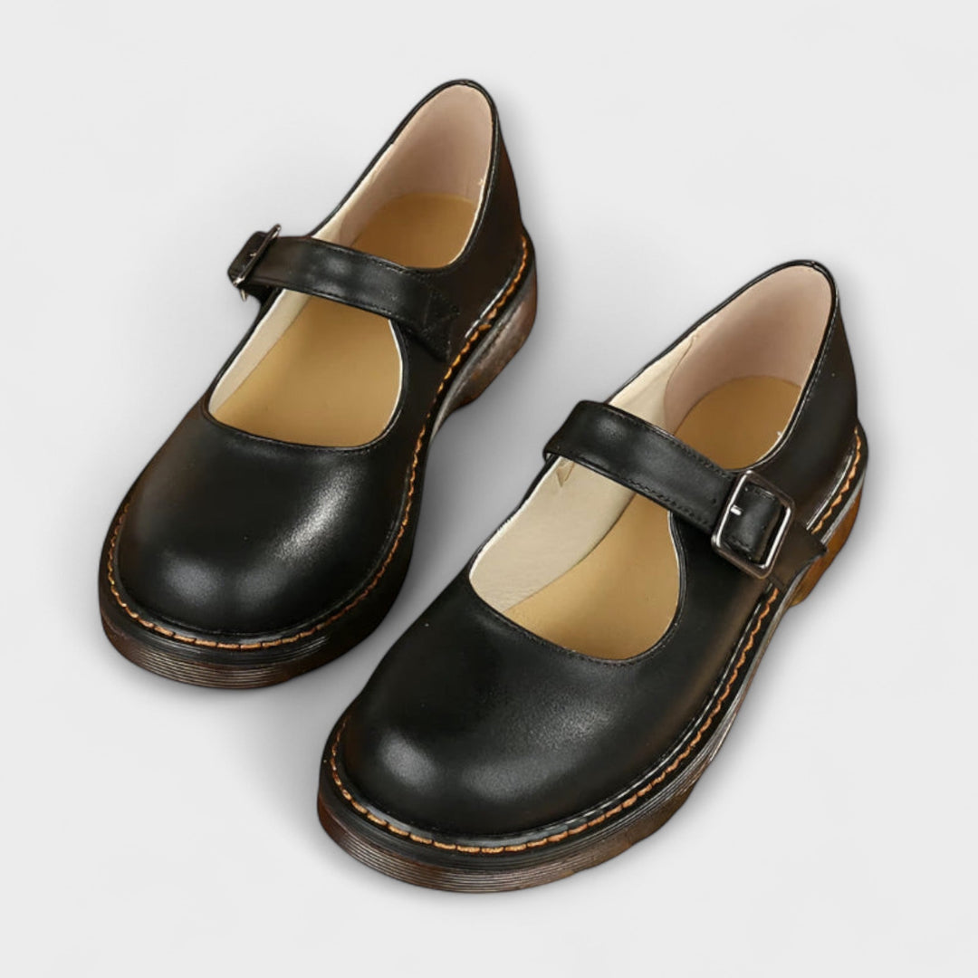 Women's Mary Jane Flat Shoes with Buckle Strap