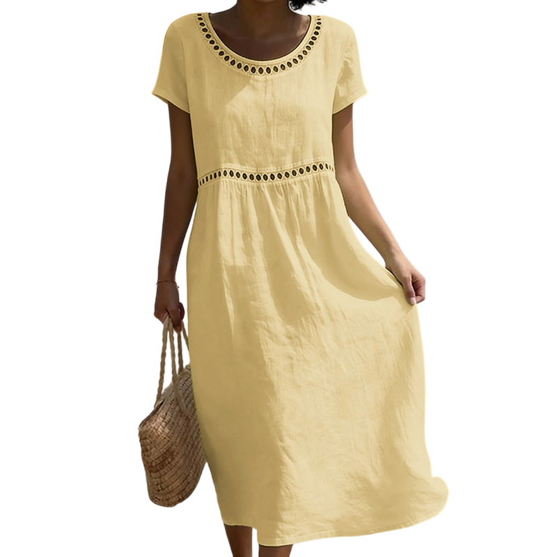 Women's Linen Look Midi Dress