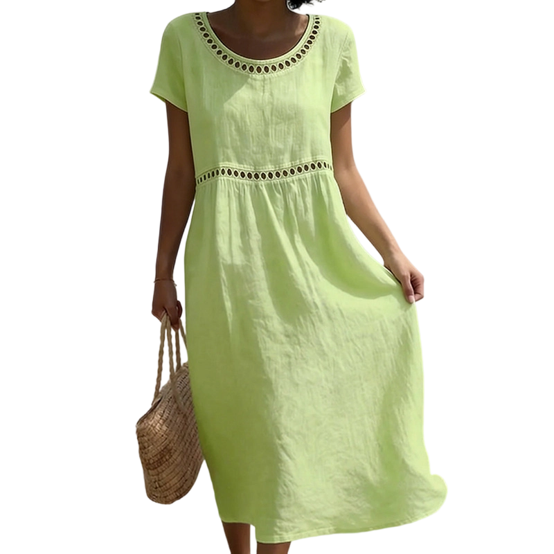 Women's Linen Look Midi Dress