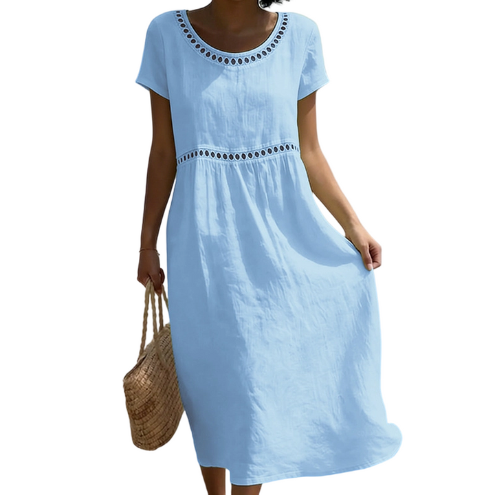 Women's Linen Look Midi Dress