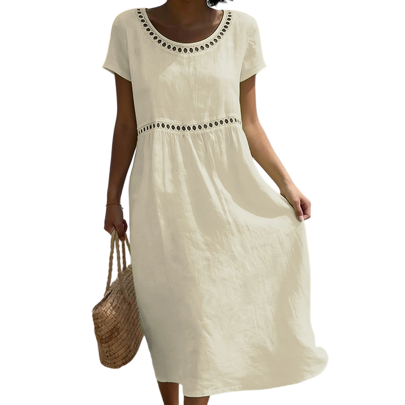 Women's Linen Look Midi Dress