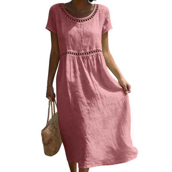Women's Linen Look Midi Dress