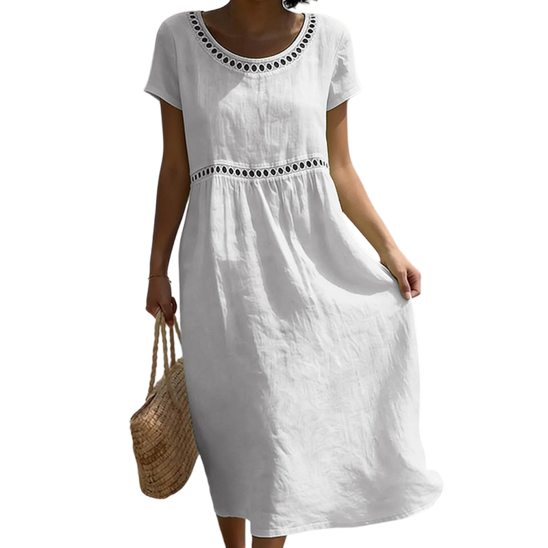 Women's Linen Look Midi Dress
