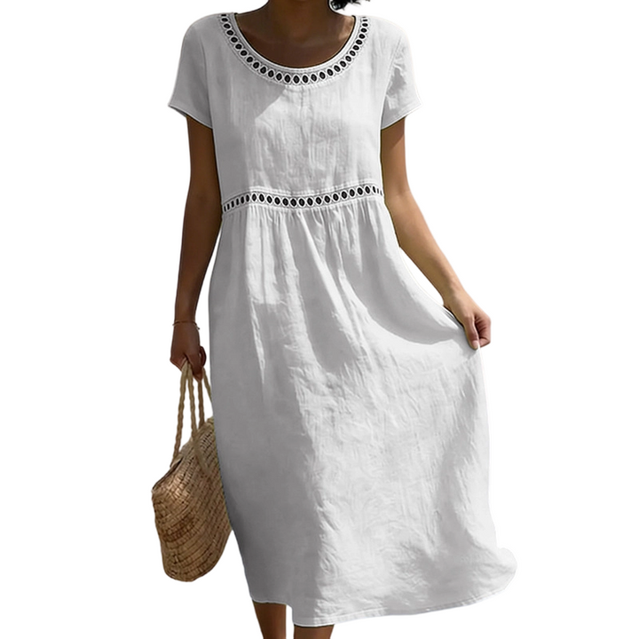 Women's Linen Look Midi Dress
