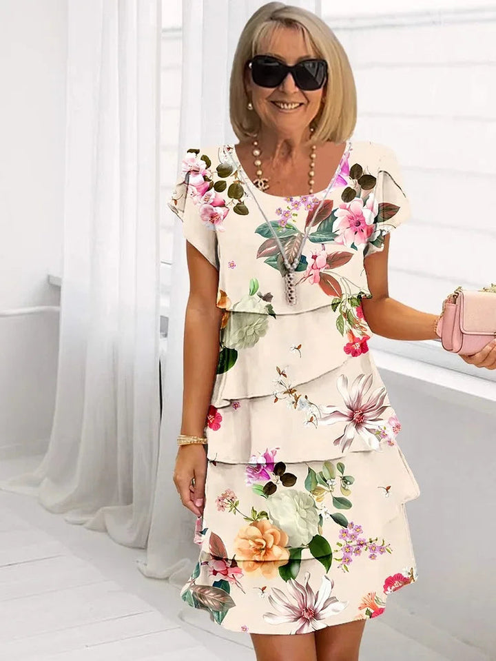 Bożena | Pleated Floral Wedding Dress
