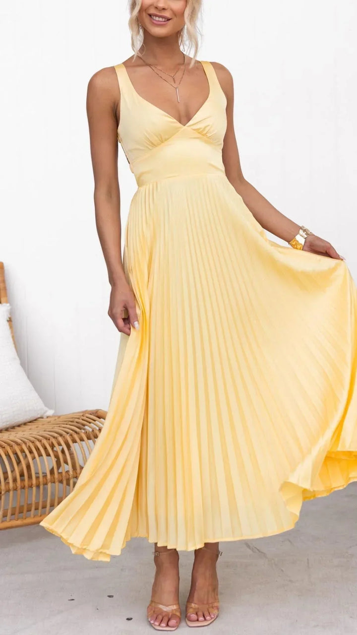 Barbara | Women's Maxi Pleated Summer Dress