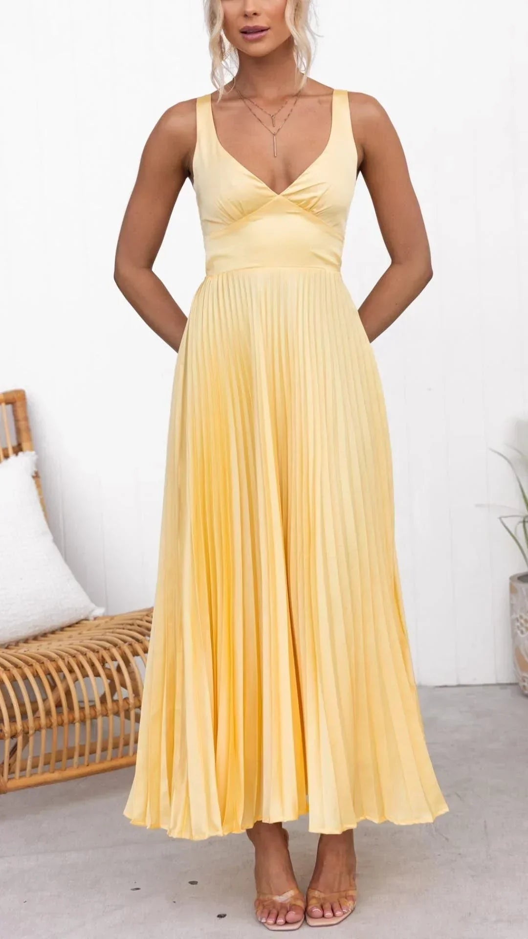 Barbara | Women's Maxi Pleated Summer Dress