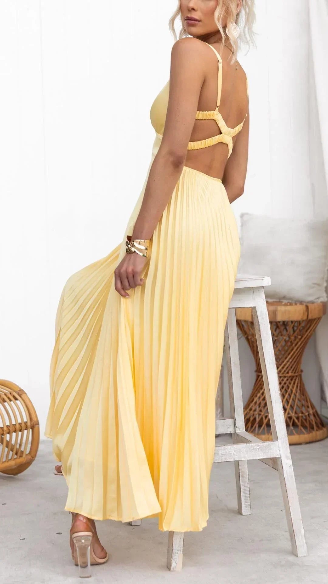 Barbara | Women's Maxi Pleated Summer Dress