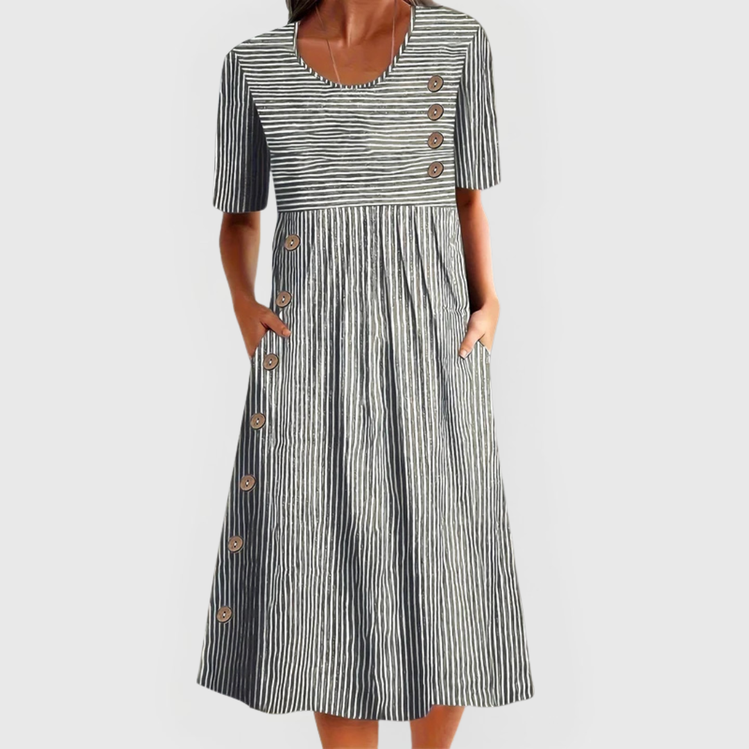 Marta | Women's Striped Midi Dress